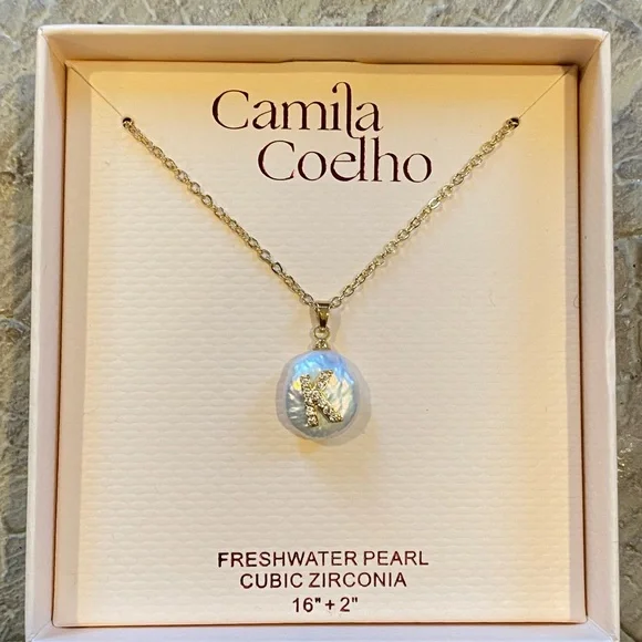 Camila Coelho Jewelry Camila Coehlo Pearl K Initial Charm